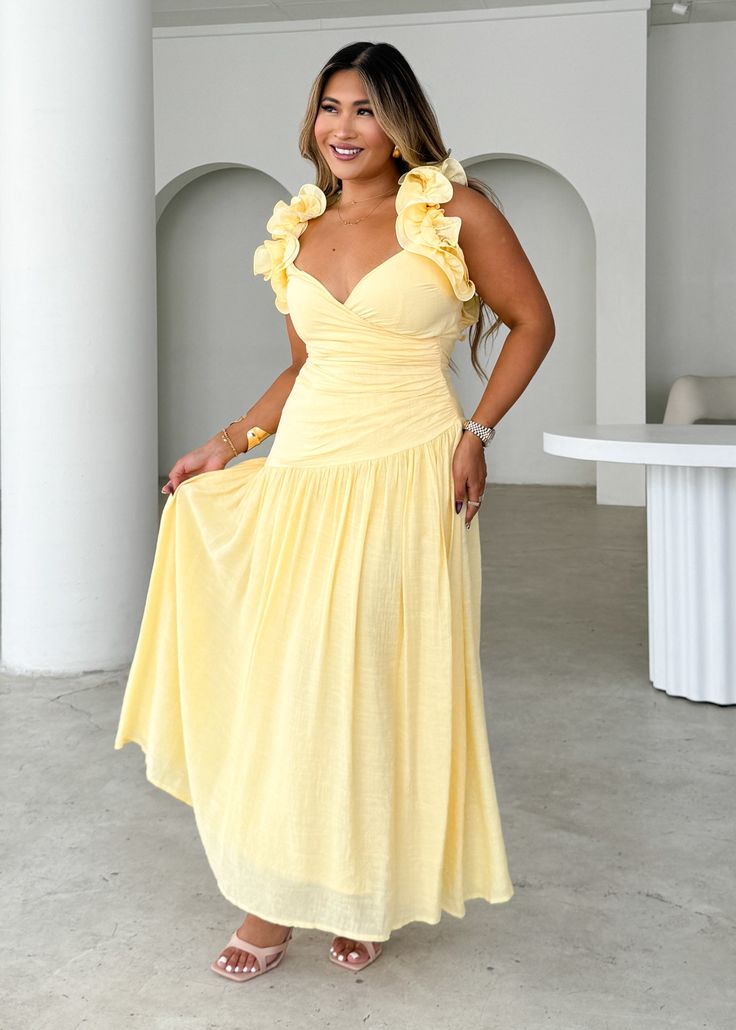 Allara Maxi Dress Lemon