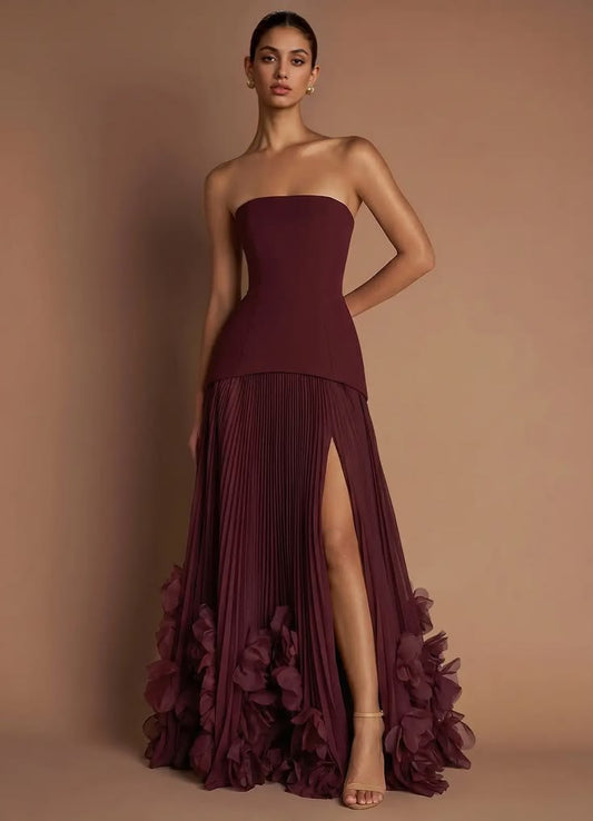 Azazie Marnie Wine Maxi Dress