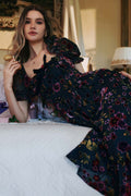 Juliette Burnout Velvet Midi Dress In Black