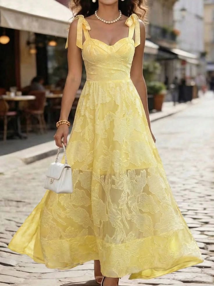 Moda Me Couture Dress Yellow Elegant Women's Floral Chiffon Long Dress