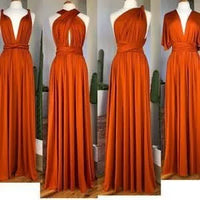 Conversible Orange Bridesmaid Dress