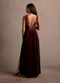 Katniss Wine Rose Gown Ready To Ship