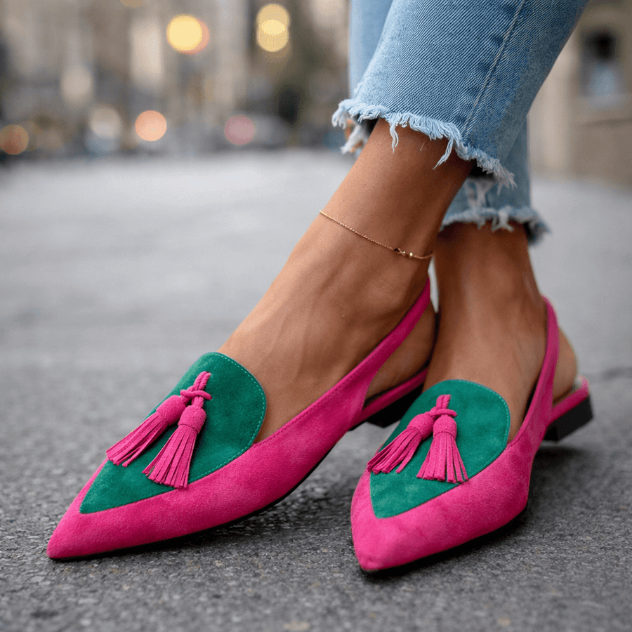 Fabienne - Suede Tassel Strap Sandals