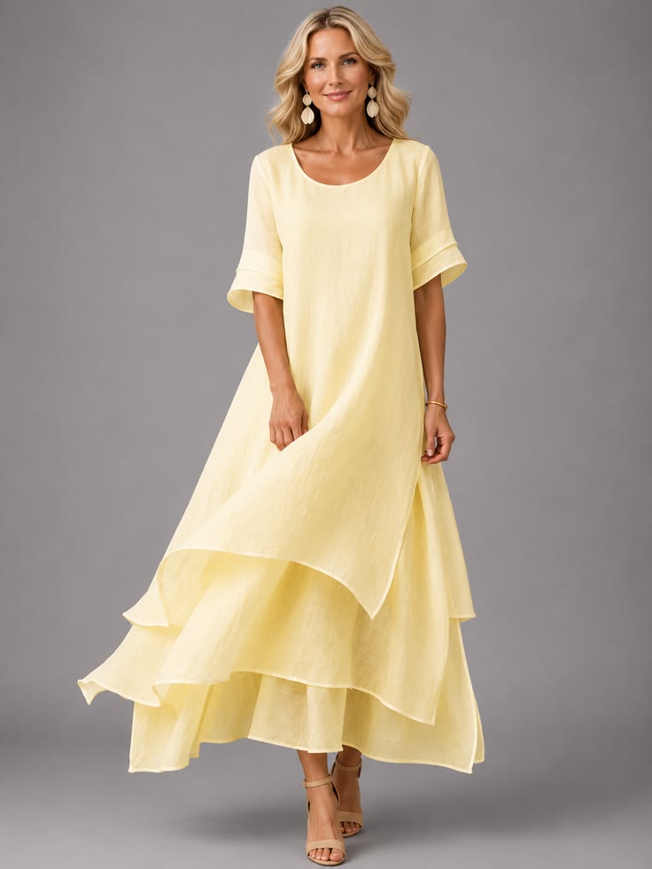 Maxi Dress Tiered Flowing Grace