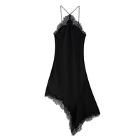 Woherb Women's 2025 Summer New Sexy Lace Asymmetric Slings Fashion