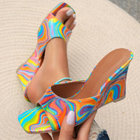 Mitzi Abstract Leather Wedge