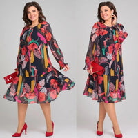 Aria – Modern Floral Midi Dress