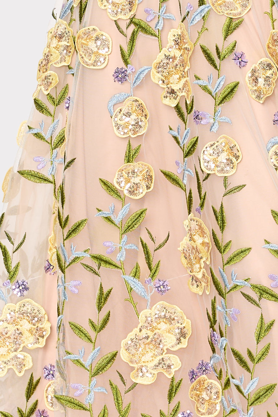 Isa Embroidered Sequin Strapless Dress