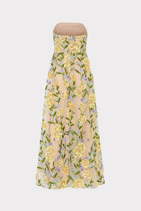 Isa Embroidered Sequin Strapless Dress