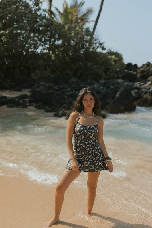 Geode Swimwear Sydney Crisscross Back Swim Dress In Blue At , Size Xx