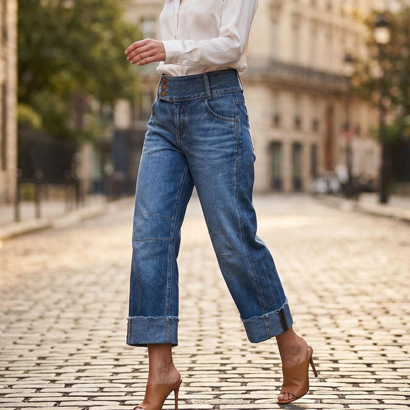 Samara – High-Waist Cropped Barrel Jeans