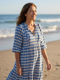 Mabel – Diamond Pattern Tiered Midi Dress