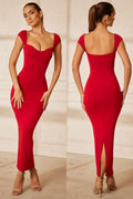 Dolcezza Sweetheart Neckline Maxi Dress In Red