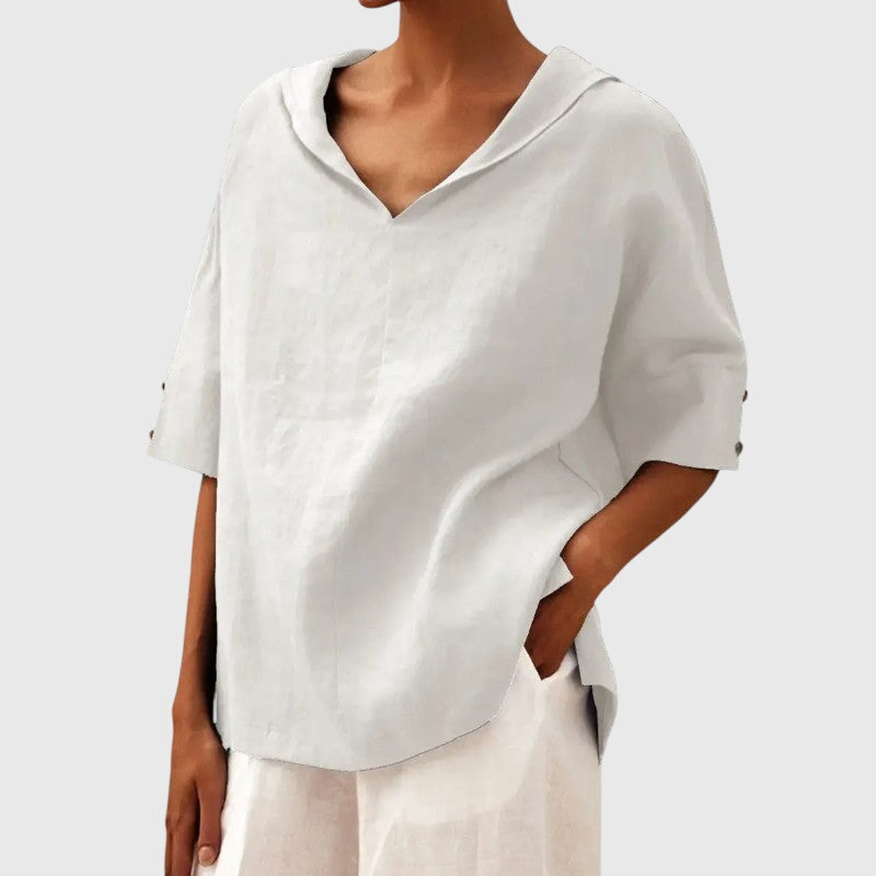 Ayla | Blouse - Khaki White