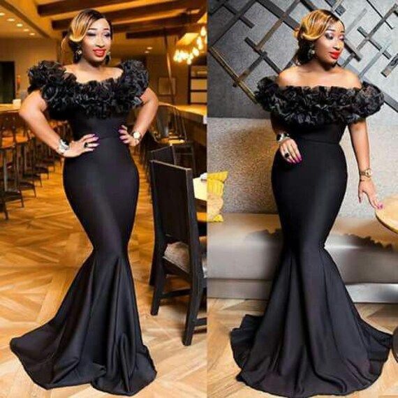 Promdress ,weddingdress,Mermaid Dress,Africanclothing,AfricanFashion, Black