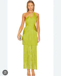 Herve Leger One Shoulder Fringe Dress by Herve Leger - Pickle