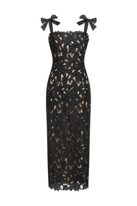 Lucretia Sleeveless Lace Bow Maxi Dress