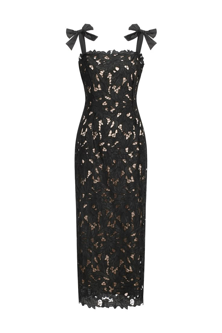 Lucretia Sleeveless Lace Bow Maxi Dress