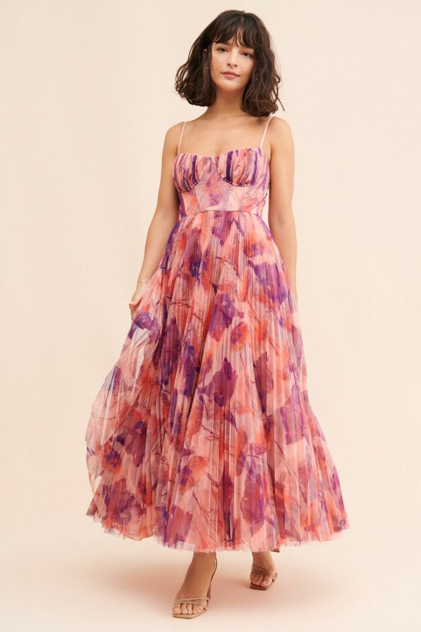 Pleated Tulle Sweetheart Dress