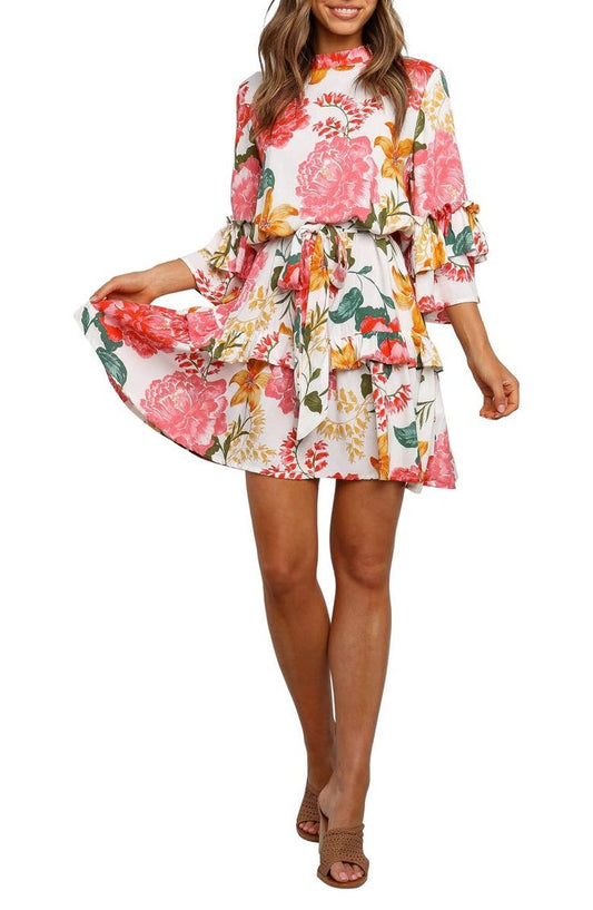 Peta Floral Print Tiered Dress (Women)