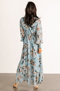 Luciana Maxi Dress Cyan Blue Floral
