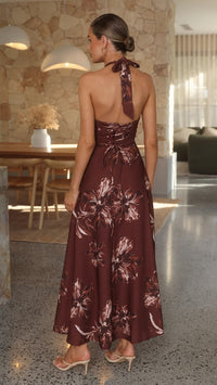 Skye Maxi Dress Chocolate Flower