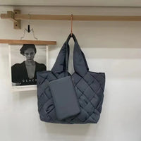 Sara Quilted Canvas Tote Bag