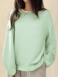 Edwina - Drop Shoulder Split Hem Sweater