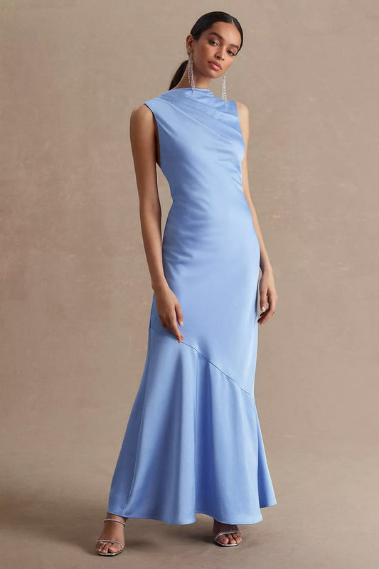 Significant Other Lana Cowl Neck Tie Back Satin Maxi Dress