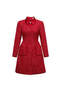 Women's Claire A Line Collared Neck Tweed Mini Dress S M L XL White