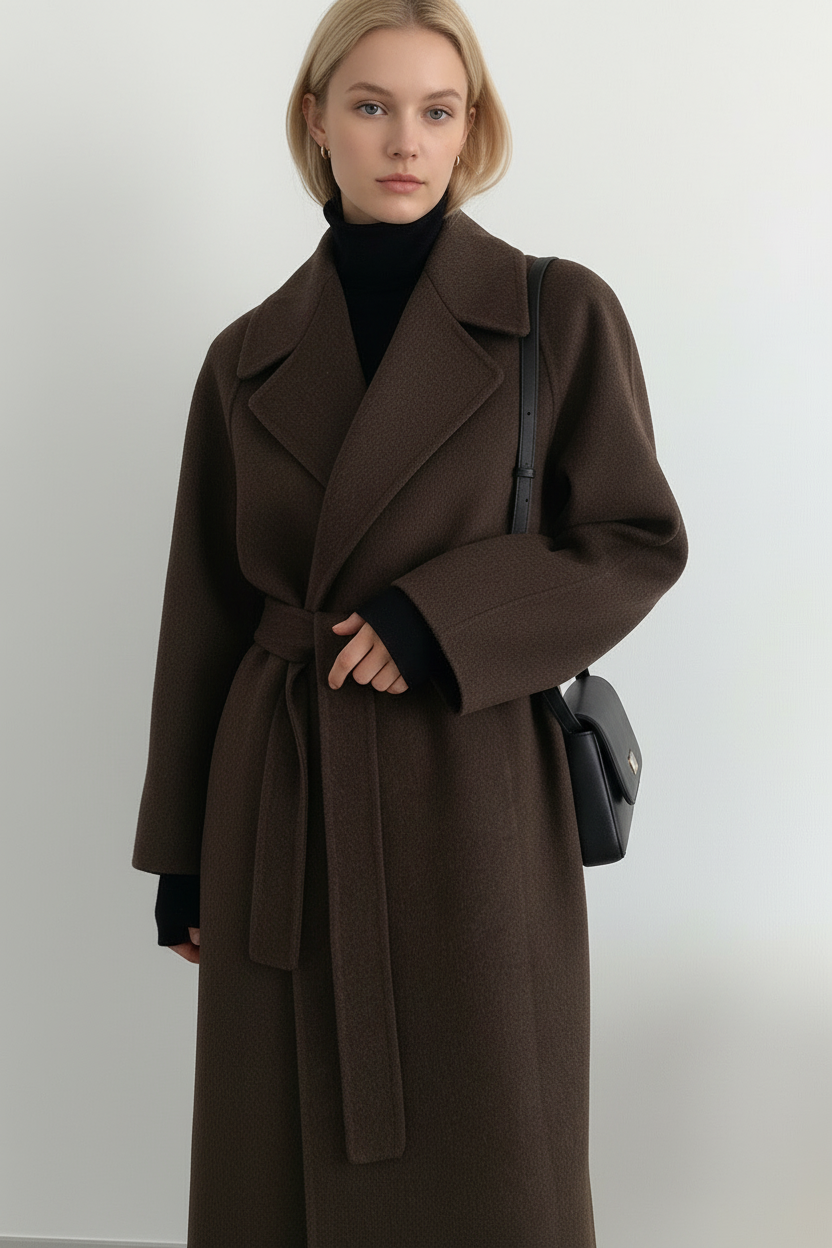Hayley - Elegant Belted Long Coat