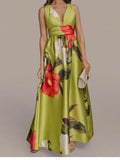 Donna Karan Dress Donna Karan Floral Sleeveless Mikado Gown In Summer