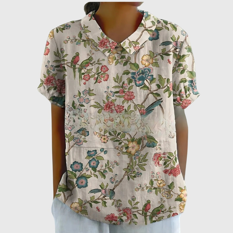 Jenna | Floral Blouse Gray