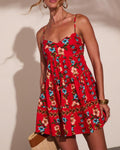 Wildflower Way Fit And Flare Mini Dress Red Floral
