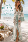Crochet Beach Cover Up Dress Pattern, Boho Maxi Tutorial (Pdf
