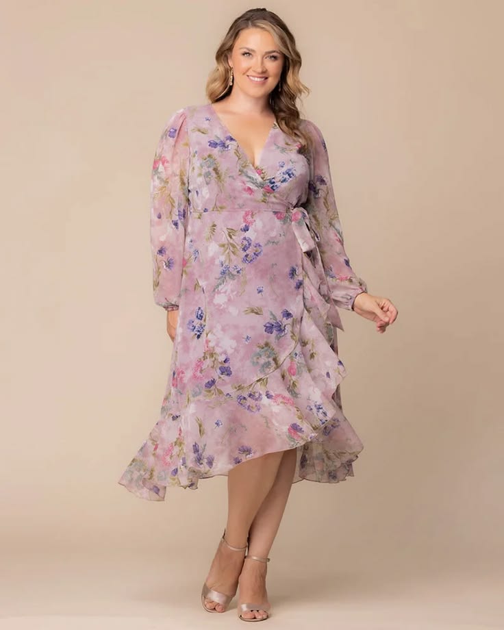 Metallic Short High Low Glitter Plus Size Cocktail Dress Kiyonna