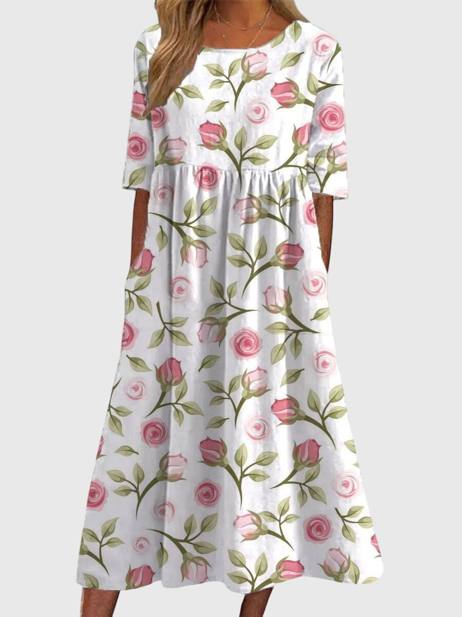 Djala | Flattering Dress White Pink