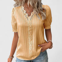 Avienne | Elegant V-Neck Blouse Yellow