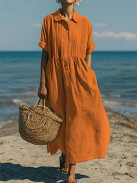 Ailsa - Cotton Button Shirt Dress
