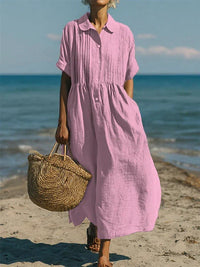 Ailsa - Cotton Button Shirt Dress