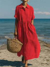 Ailsa - Cotton Button Shirt Dress