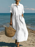 Ailsa - Cotton Button Shirt Dress