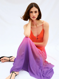Antonella Dress in Violet Dip Dye