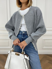 Ailvina Pearl Trim Knit Cardigan