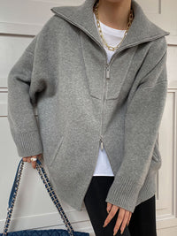 Svanhildr Open Collar Knit Cardigan