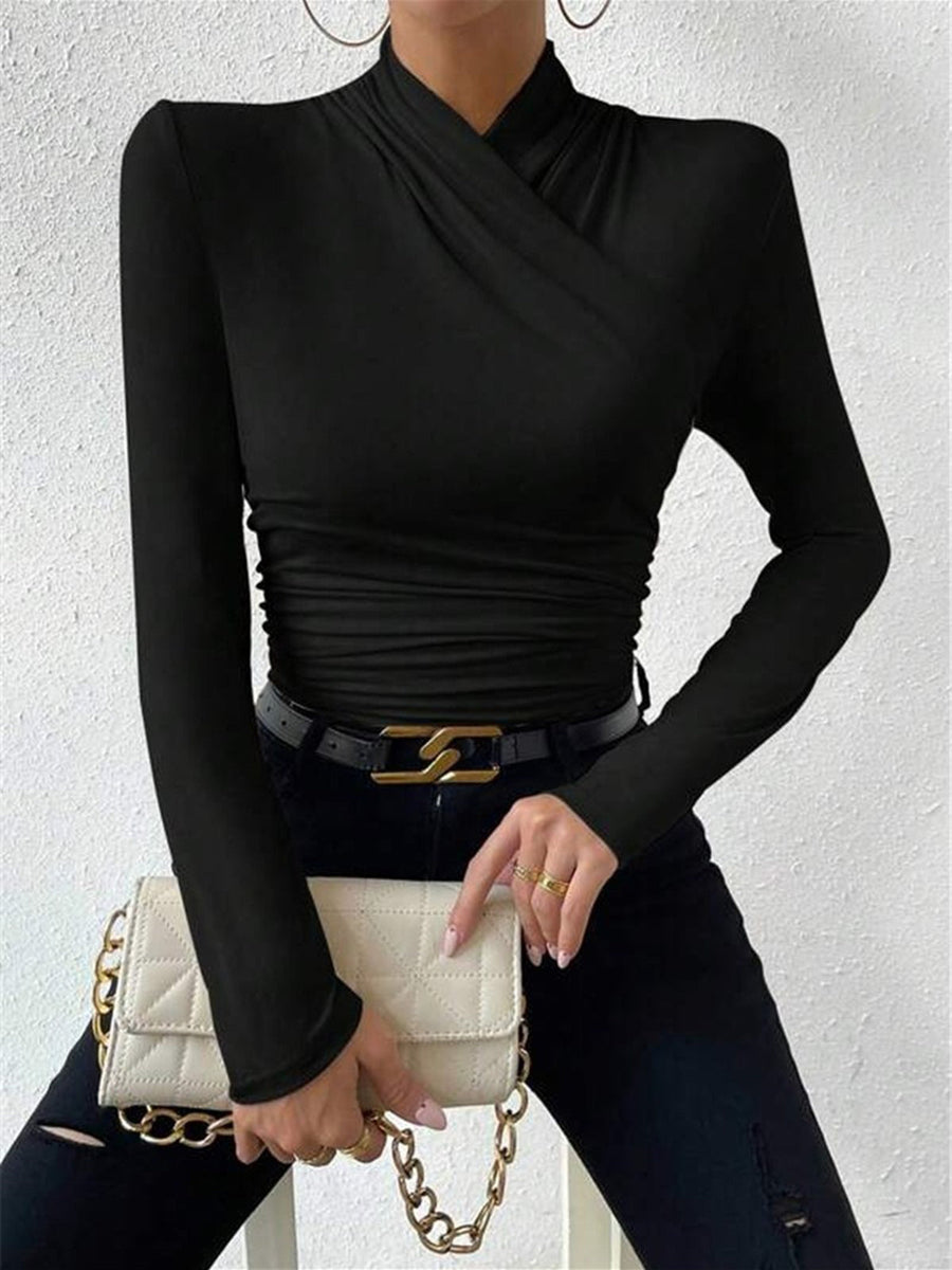 Sigrunel Wrap Neck Knit Top