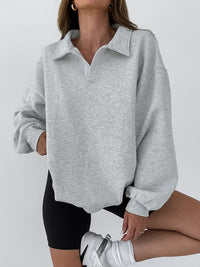 Hildrun Fleece Polo Collar Sweater