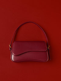 Shoulder Bag with Soft Lines and Flap