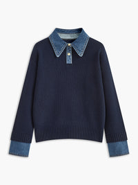 Alriksa Shirt Collar Knit Sweater