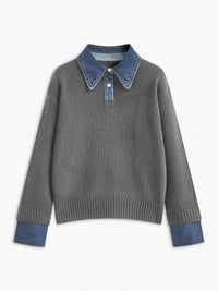 Alriksa Shirt Collar Knit Sweater